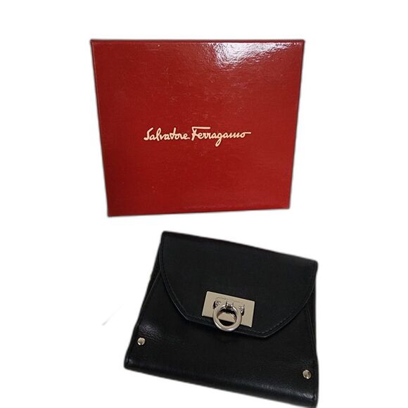 Salvatore Ferragamo Black Wallet with Box
